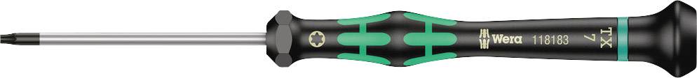 A black and green screwdriver with a precision grip and fine tip, suitable for smaller screw-related tasks.