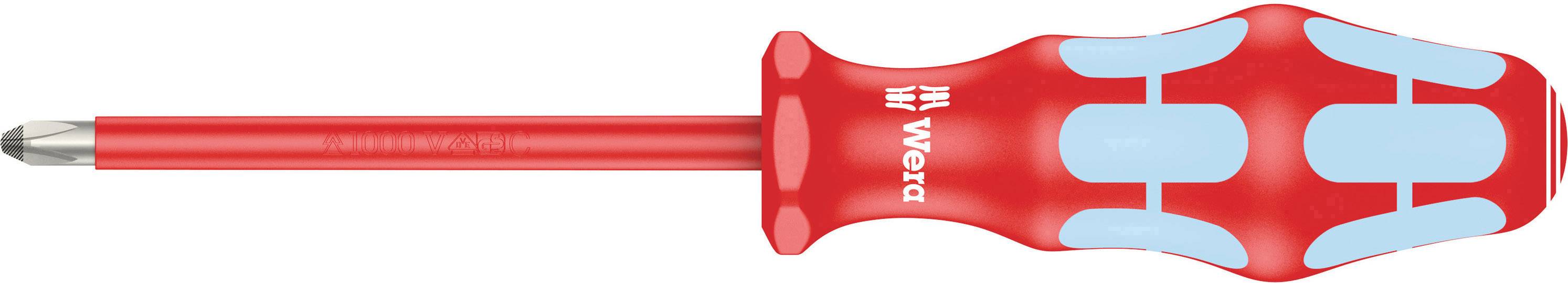 A red screwdriver with an ergonomic handle and a cross-head blade, suitable for precision work and providing a secure grip.