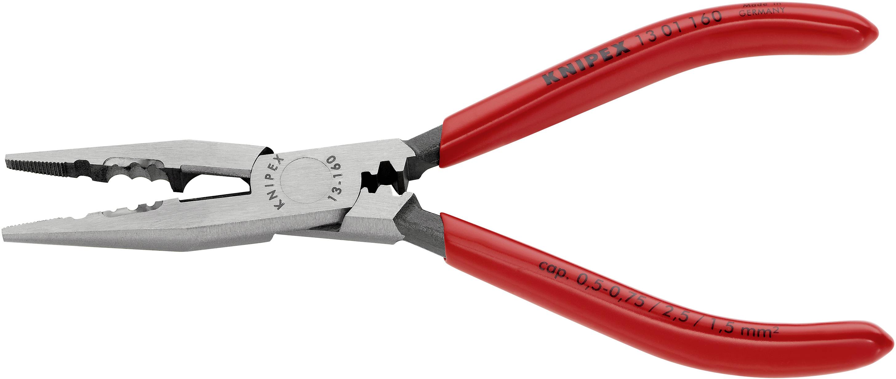 Red combination pliers with non-slip grip, suitable for various electrical works