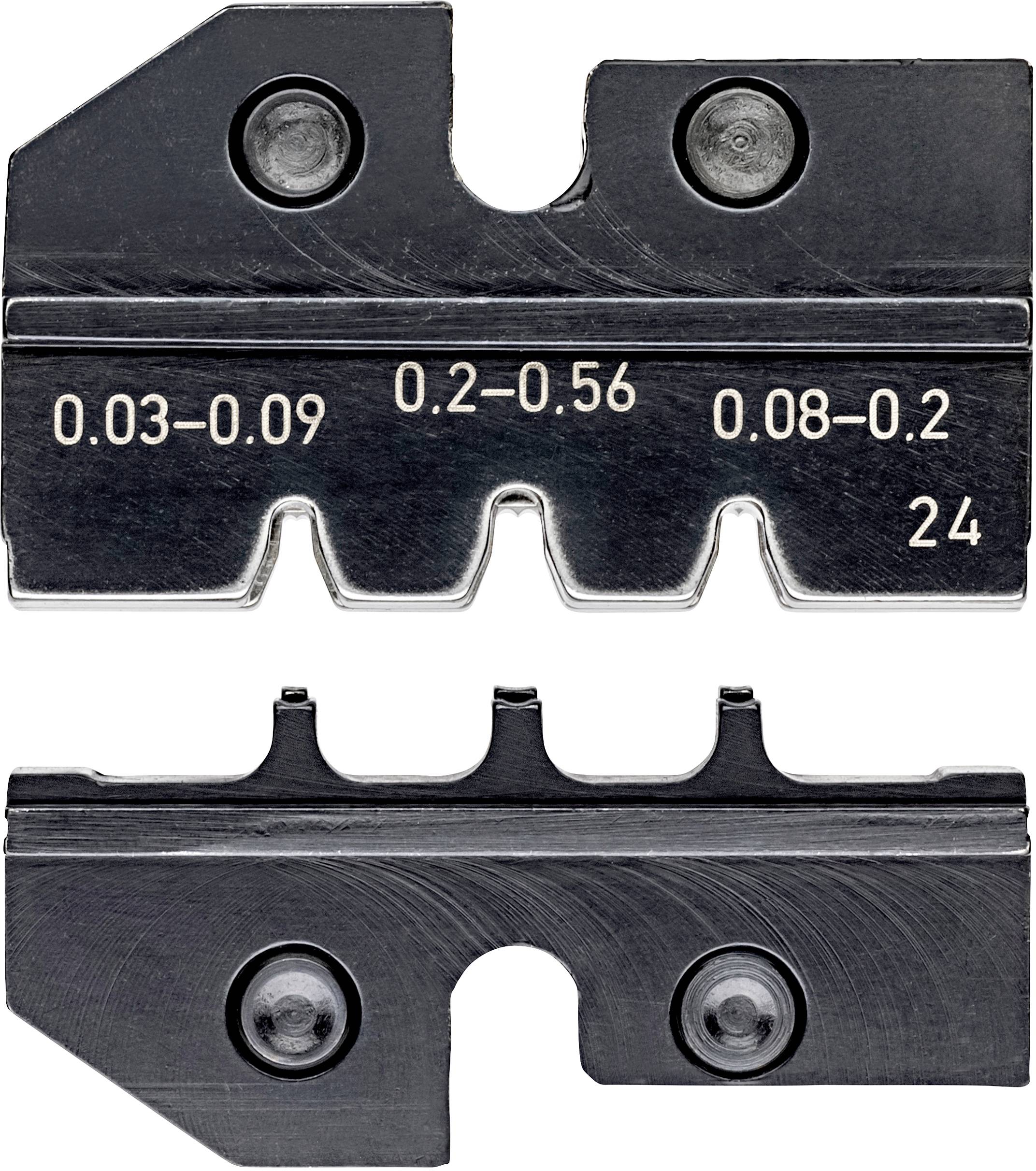 Metallic specialised tool with embossed numbers: '0.03-0.09', '0.2-0.56', '0.08-0.2'. Used for measuring distances.