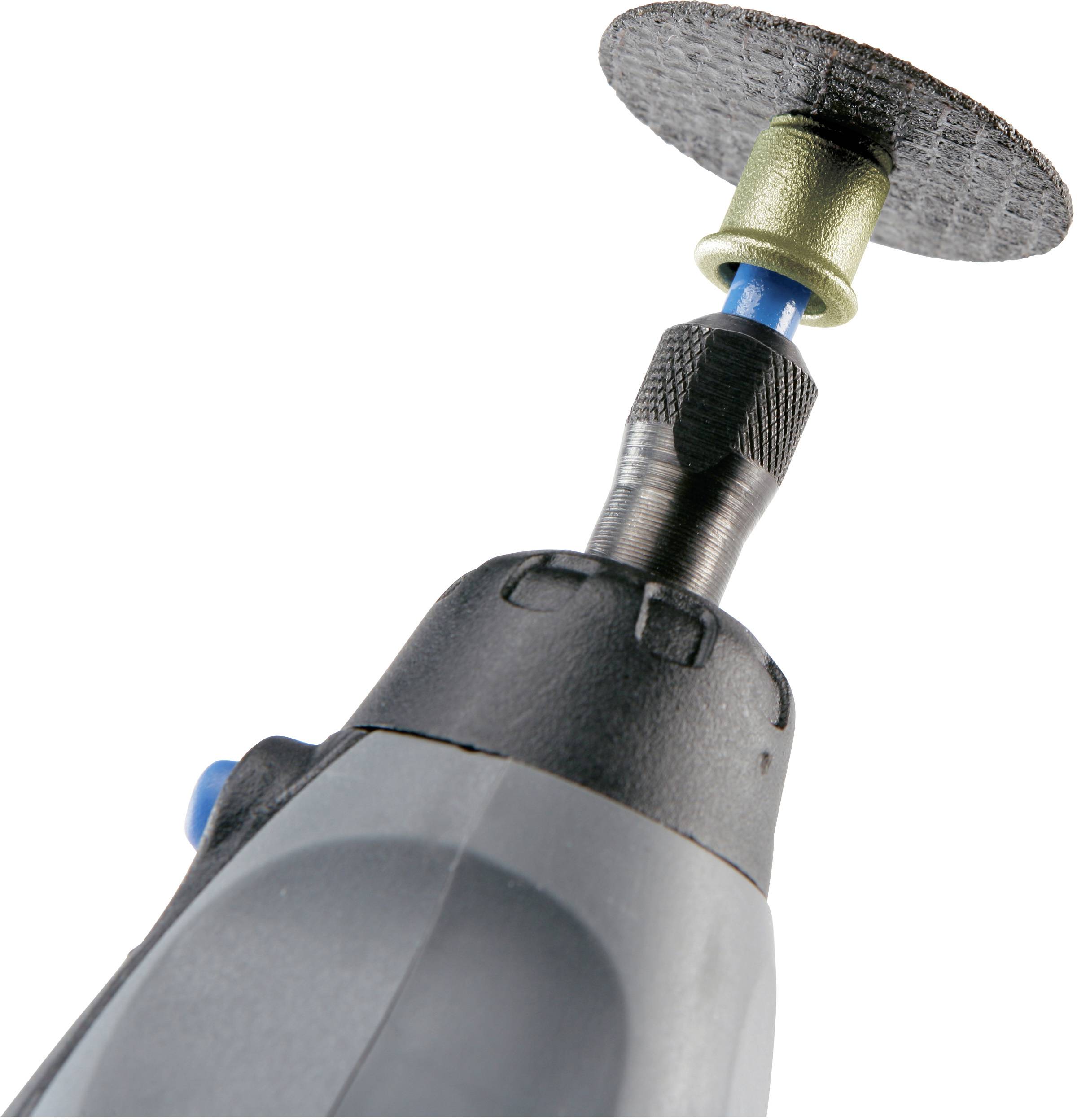 A handheld multi-function tool with a mounted cutting disc, suitable for precise cutting and grinding of materials.