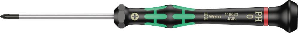Screwdriver with a black handle and green accents, PH00 size, suitable for precision mechanical work or electrical engineering.