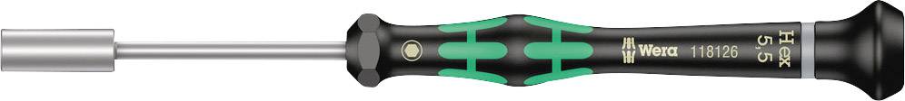 Screwdriver with a black handle and green accents, shown from the side.