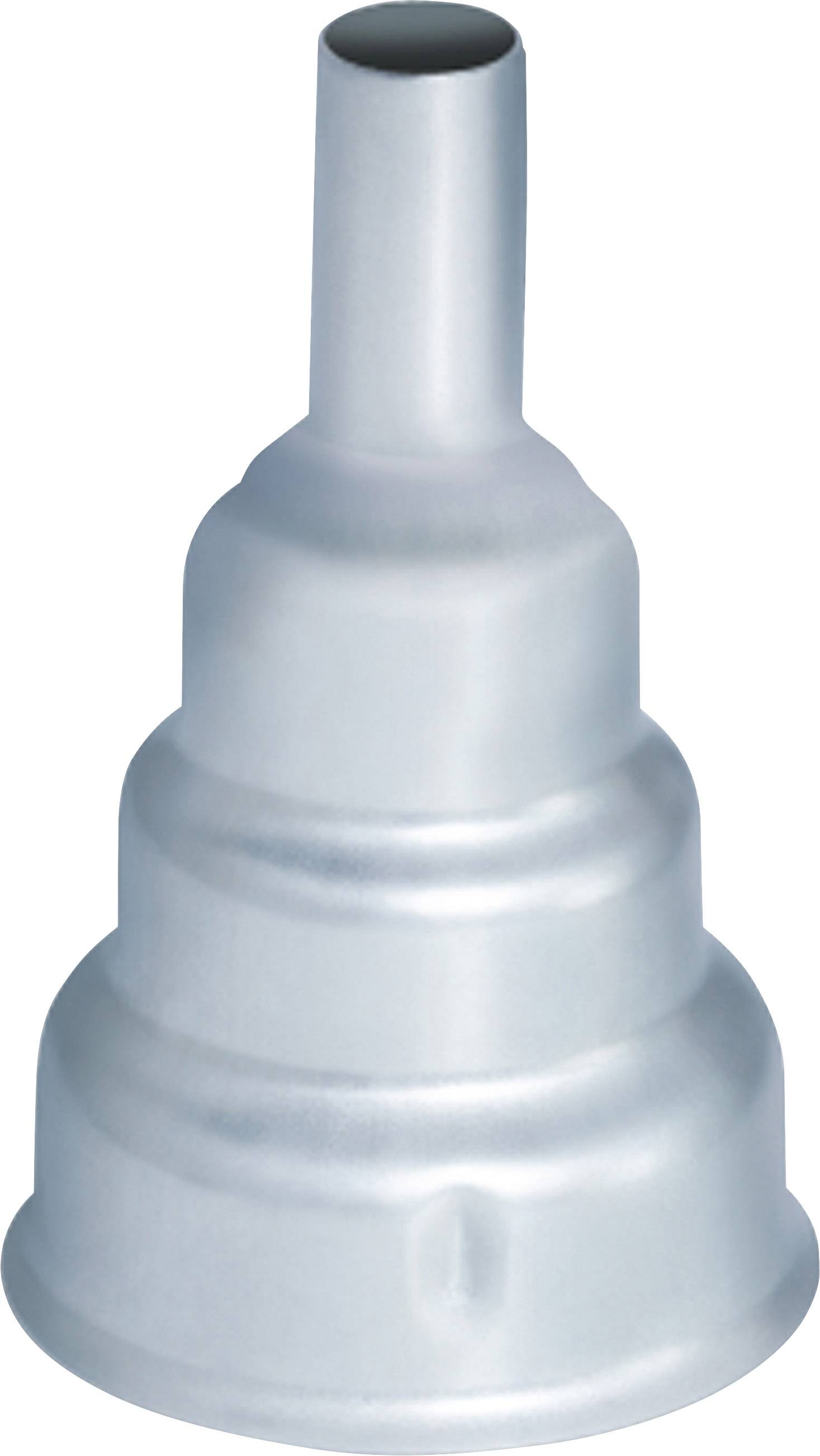 Metal funnel with stepped design, suitable for precisely transferring liquids into narrow openings.