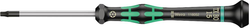 A Torx screwdriver with a green and black handle, displaying 'TXBO 15', is shown lying flat on a white surface.