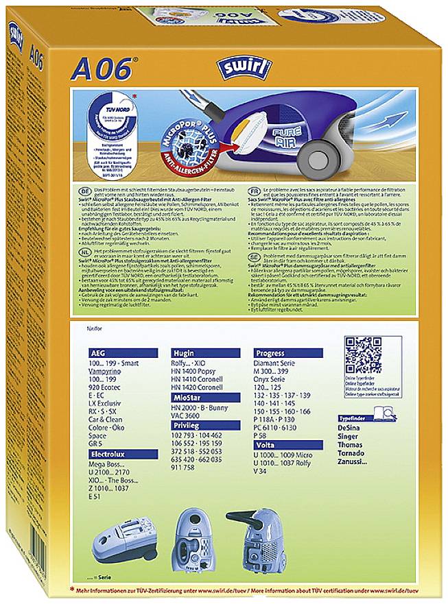 Swirl A06 Airspace Vacuum cleaner bag 4 pc(s)