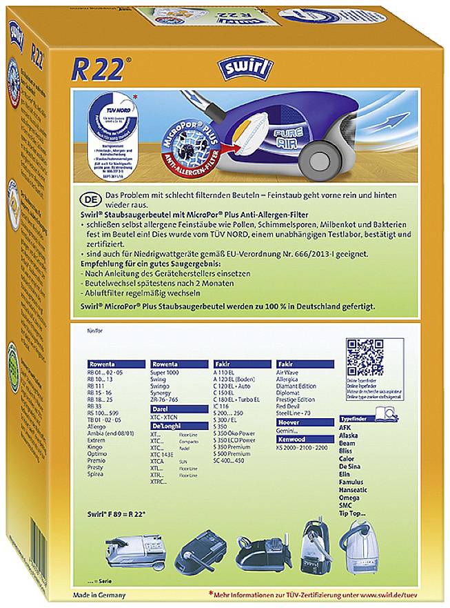 Swirl R22 Airspace Vacuum cleaner bag 4 pc(s)