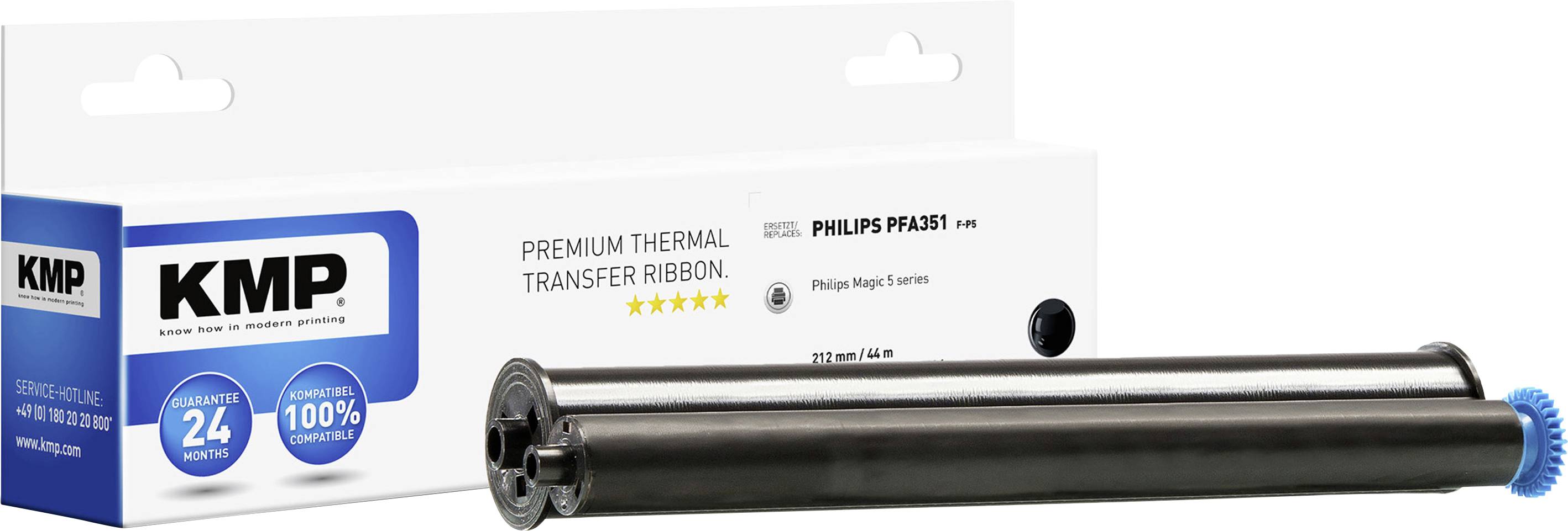 KMP Thermal transfer roll (fax) replaced Philips PFA 351 Compatible 140 Sides Black 1 pc(s) F-P5 71000,0022