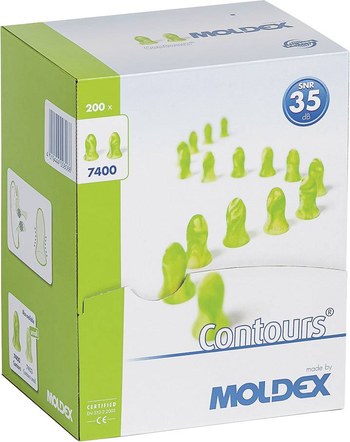 Moldex 740001 Contours Protective ear plugs 35 dB Disposable 200 Pair