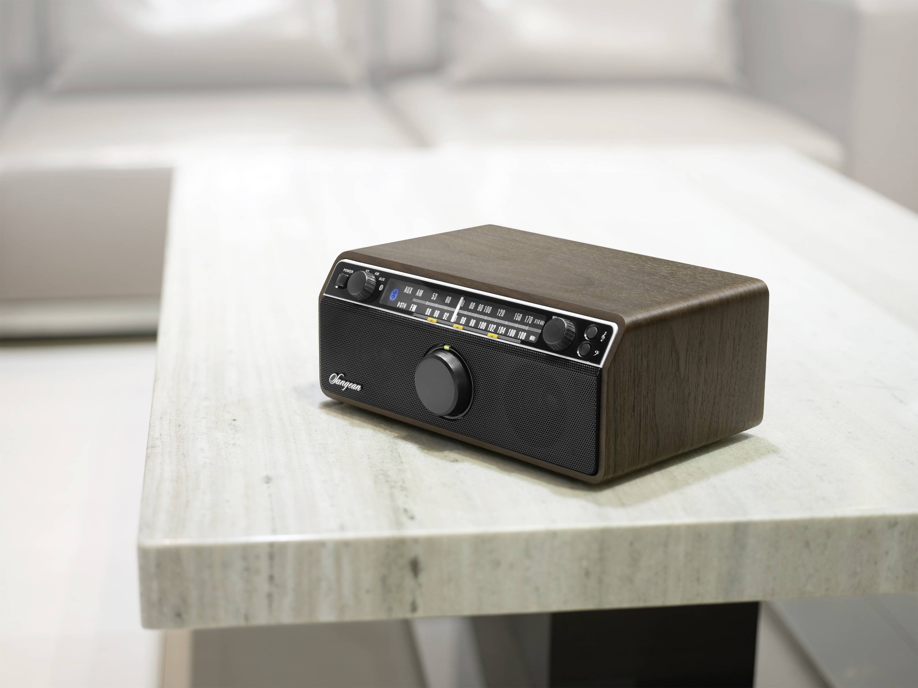 Sangean WR-12 BT Walnuss Desk radio FM, AM AUX, Bluetooth Wood