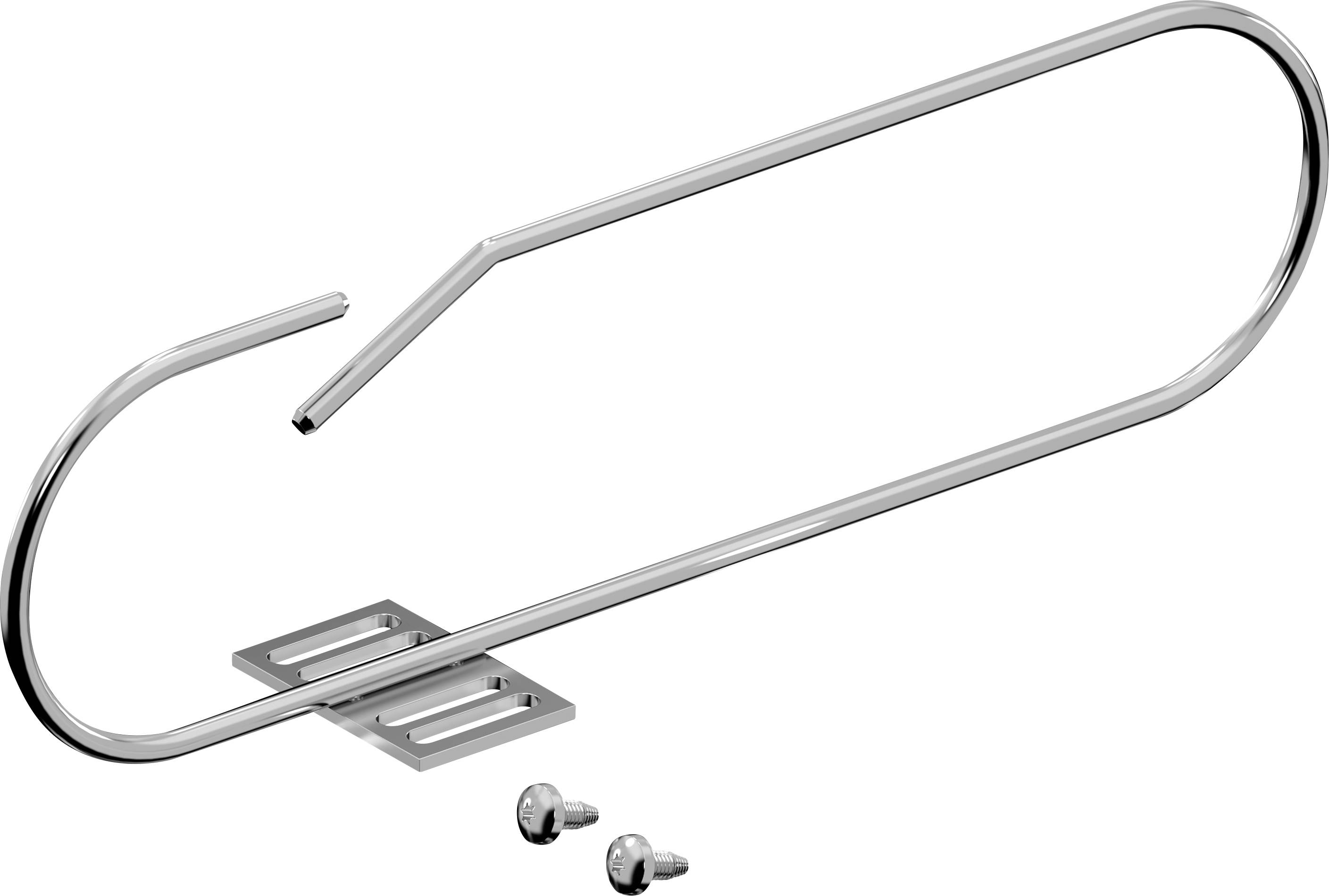 A chrome-plated grab handle for wall mounting with two fixing screws. Ideal for bathrooms to provide support when getting up.