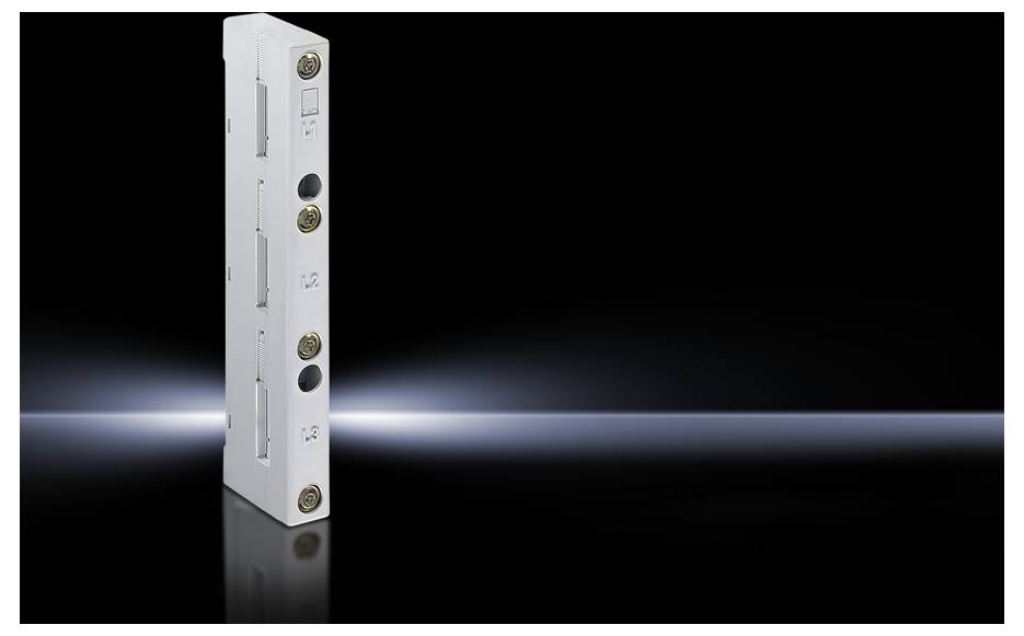 A door lock with multiple locking mechanisms against a dark background, viewed from the side, reveals technical details.