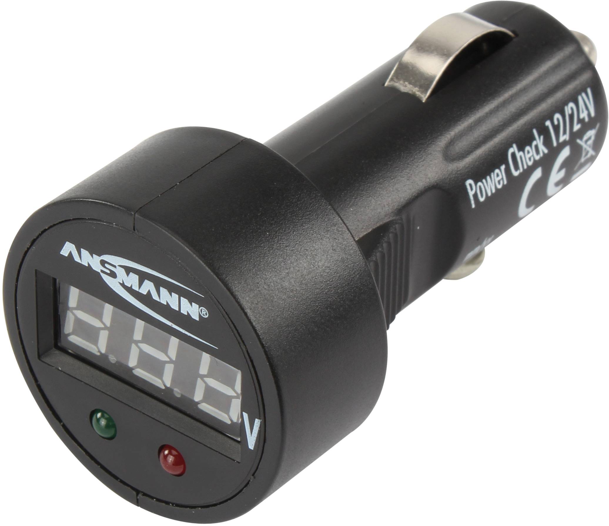 Ansmann PowerCheck12/24V-bl Car voltmeter 24 V, 12 V