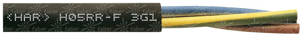 Faber Kabel 050019 Rubber flexible cable H05RR-F 2 x 0.75 mm² Black Sold per metre