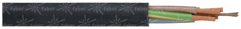 Faber Kabel 050065 Rubber flexible cable H07RN-F 5 x 2.5 mm² Black Sold per metre