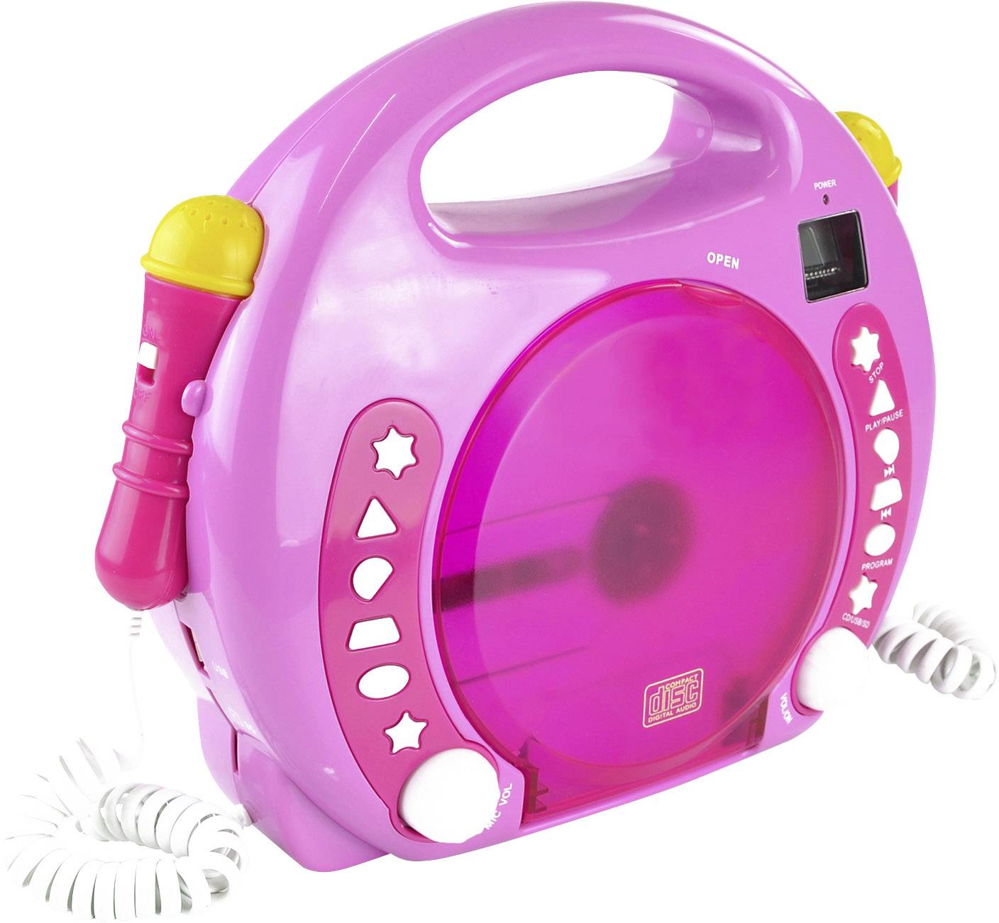 X4 Tech Bobby Joey Kids CD player CD, SD, USB Incl. microphone Pink