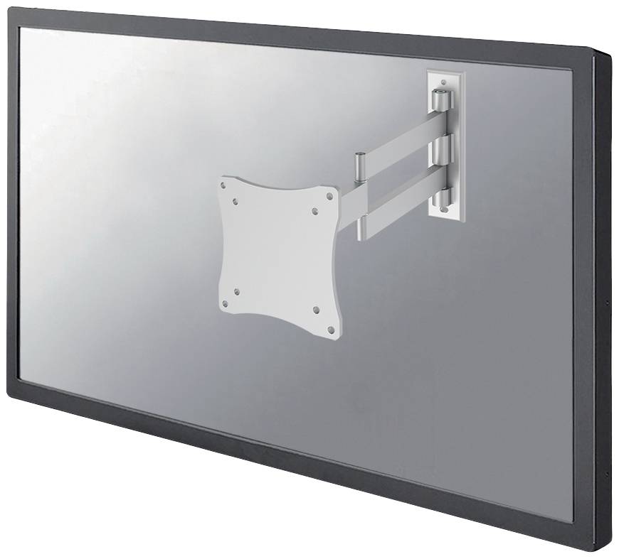 TV wall mount installed on a wall, showing an articulated arm that can be attached to a television.