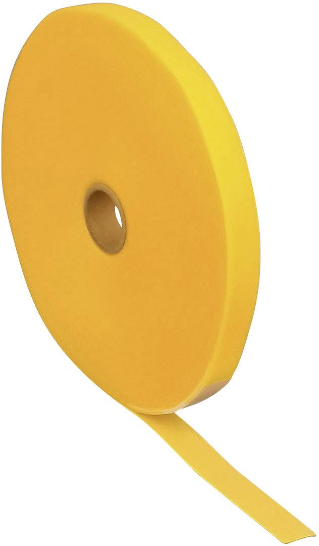 FASTECH® T0602002081125 Hook-and-loop tape for bundling Hook and loop pad (L x W) 25000 mm x 20 mm Yellow 25 m