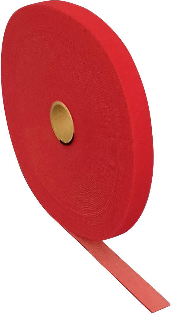 FASTECH® T0602013391125 Hook-and-loop tape for bundling Hook and loop pad (L x W) 25000 mm x 20 mm Red 25 m