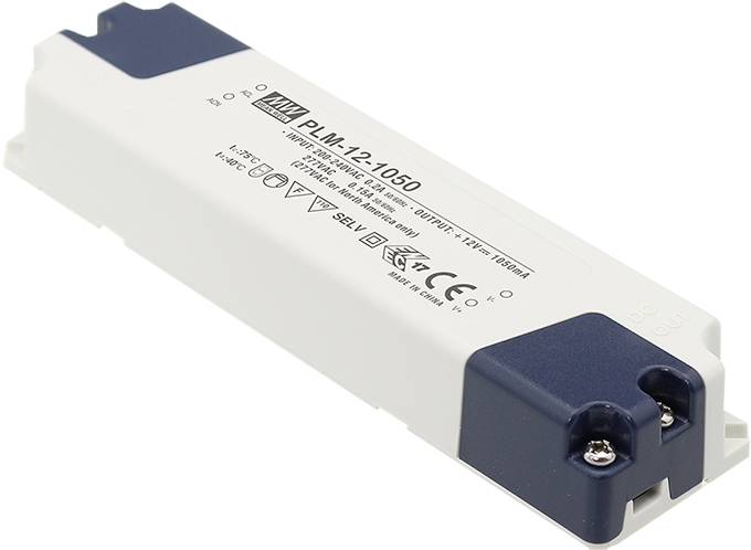 Mean Well PLM-12-500 LED driver Constant current 12 W 0.5 A 15 - 24 V DC Approved for use on furniture, Surge protection