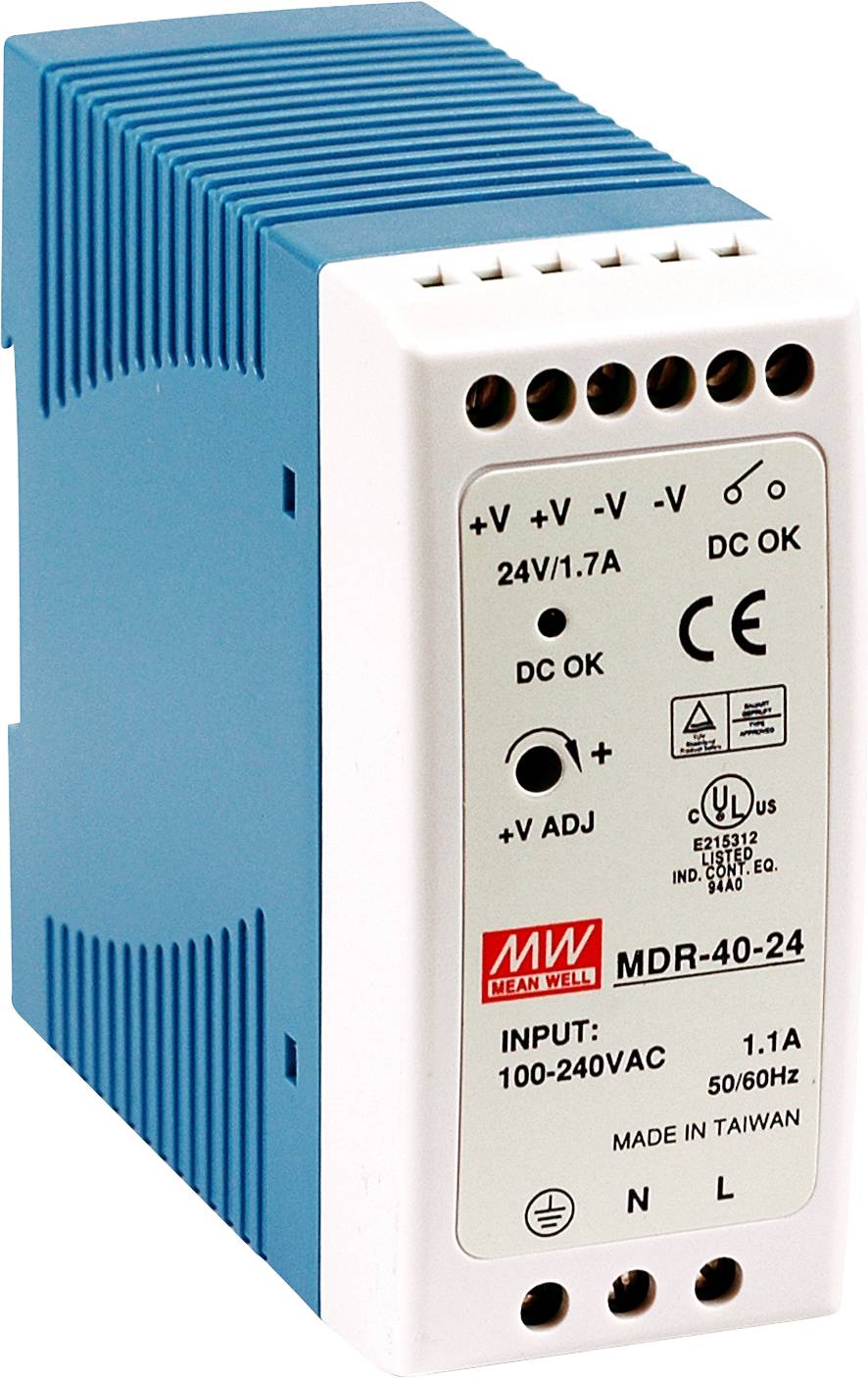 MW Mean Well MDR-40-48 Rail mounted PSU (DIN) 48 V DC 0.83 A 40 W No. of outputs:1 x Content 1 pc(s)