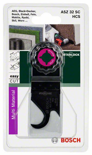 Saw blade for multi-functional tools, compatible with various brands. Ideal for wood, plastic and more. Easy to handle.