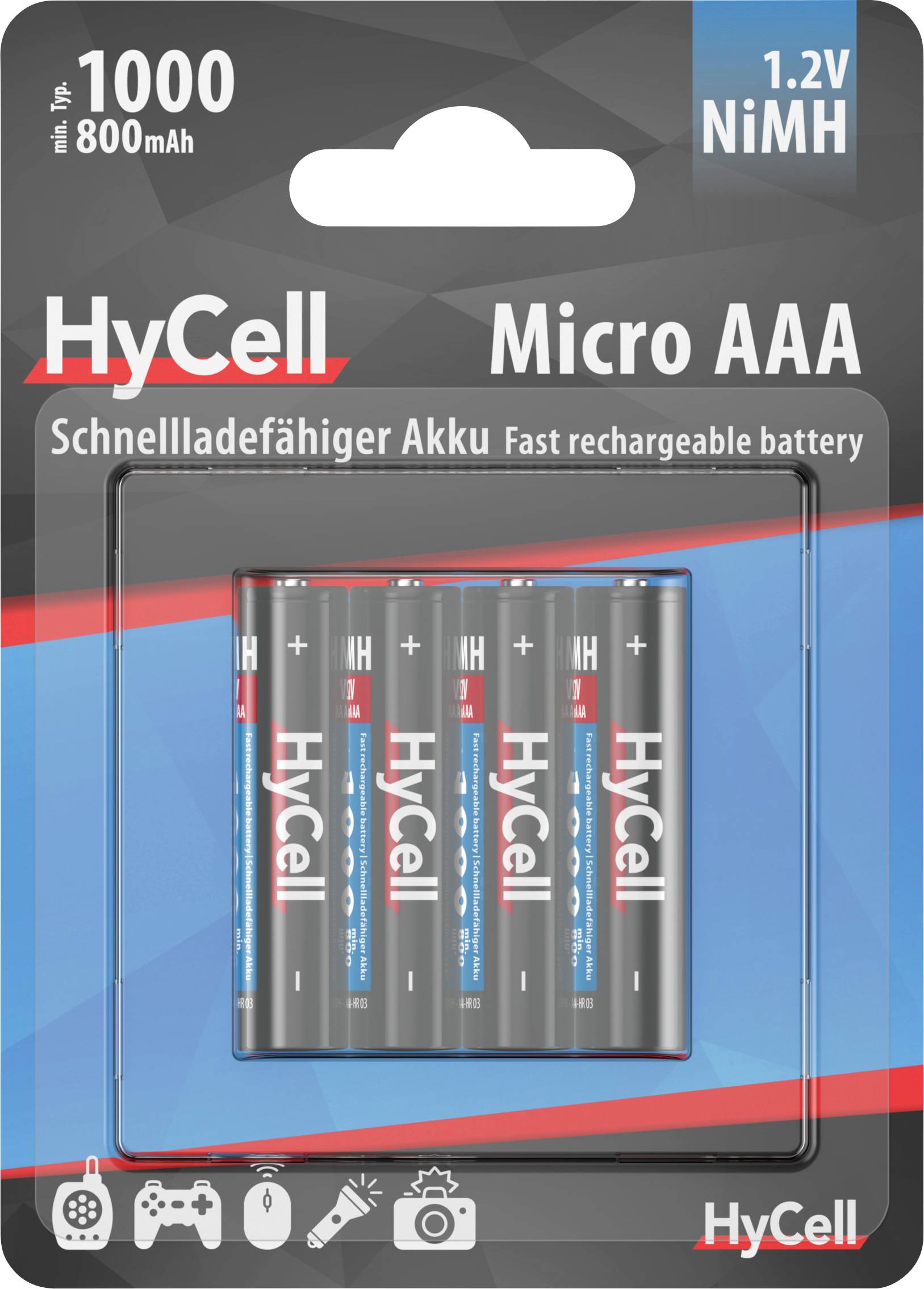 HyCell HR03 1000 AAA battery (rechargeable) NiMH 800 mAh 1.2 V 4 pc(s)