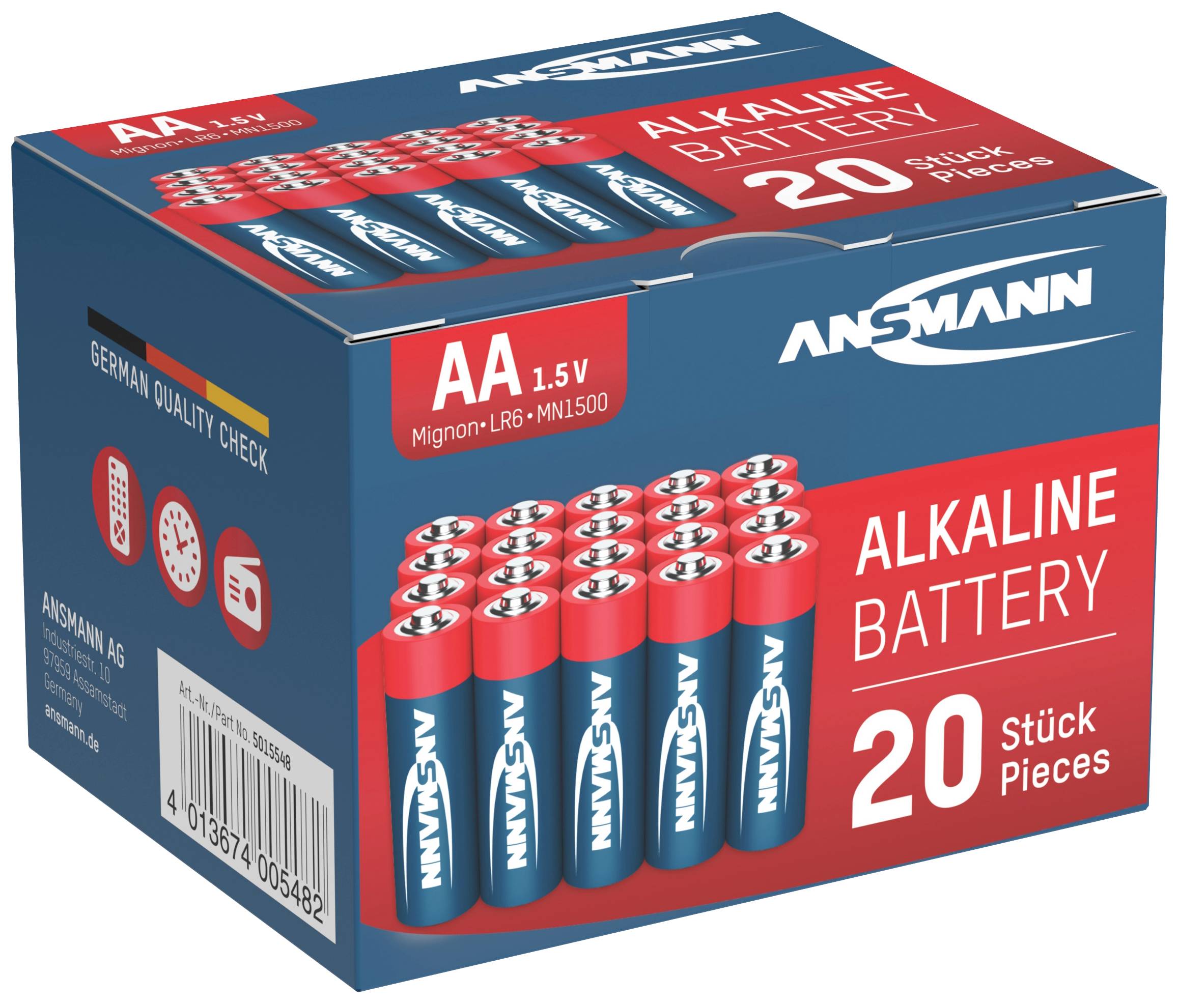 Ansmann LR06 Red-Line AA battery Alkali-manganese 1.5 V 20 pc(s)