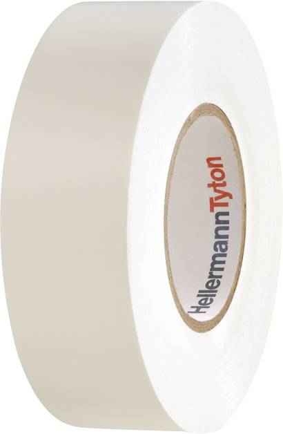 Shown is a roll of cream-coloured insulating tape from HellermannTyton.