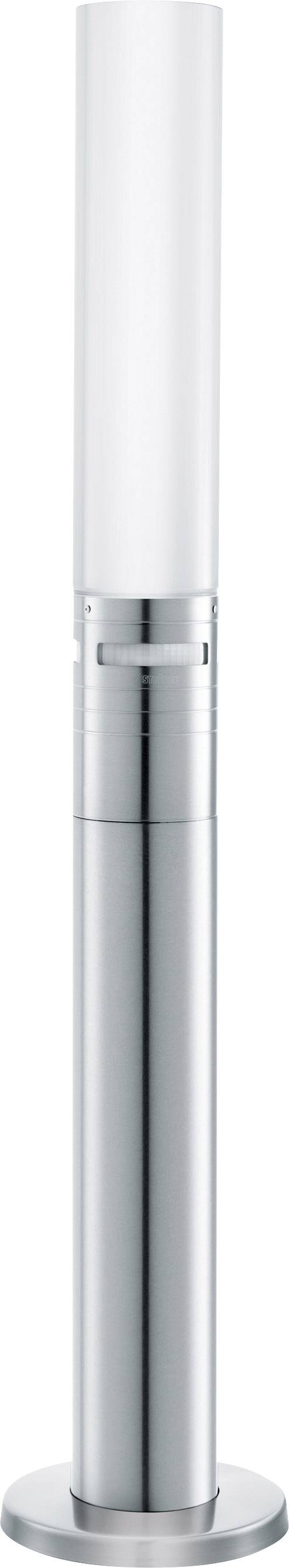 A sleek, modern standard lamp with a silver base and a narrow, cylindrical, white shade. Ideal for contemporary interiors.