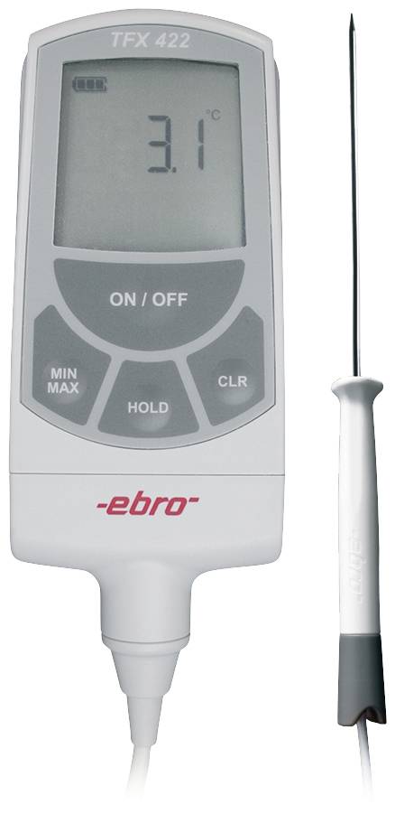 ebro TFX 422C-60 Probe thermometer (HACCP) Temperature reading range -50 up to 200 °C Complies with HACCP standards