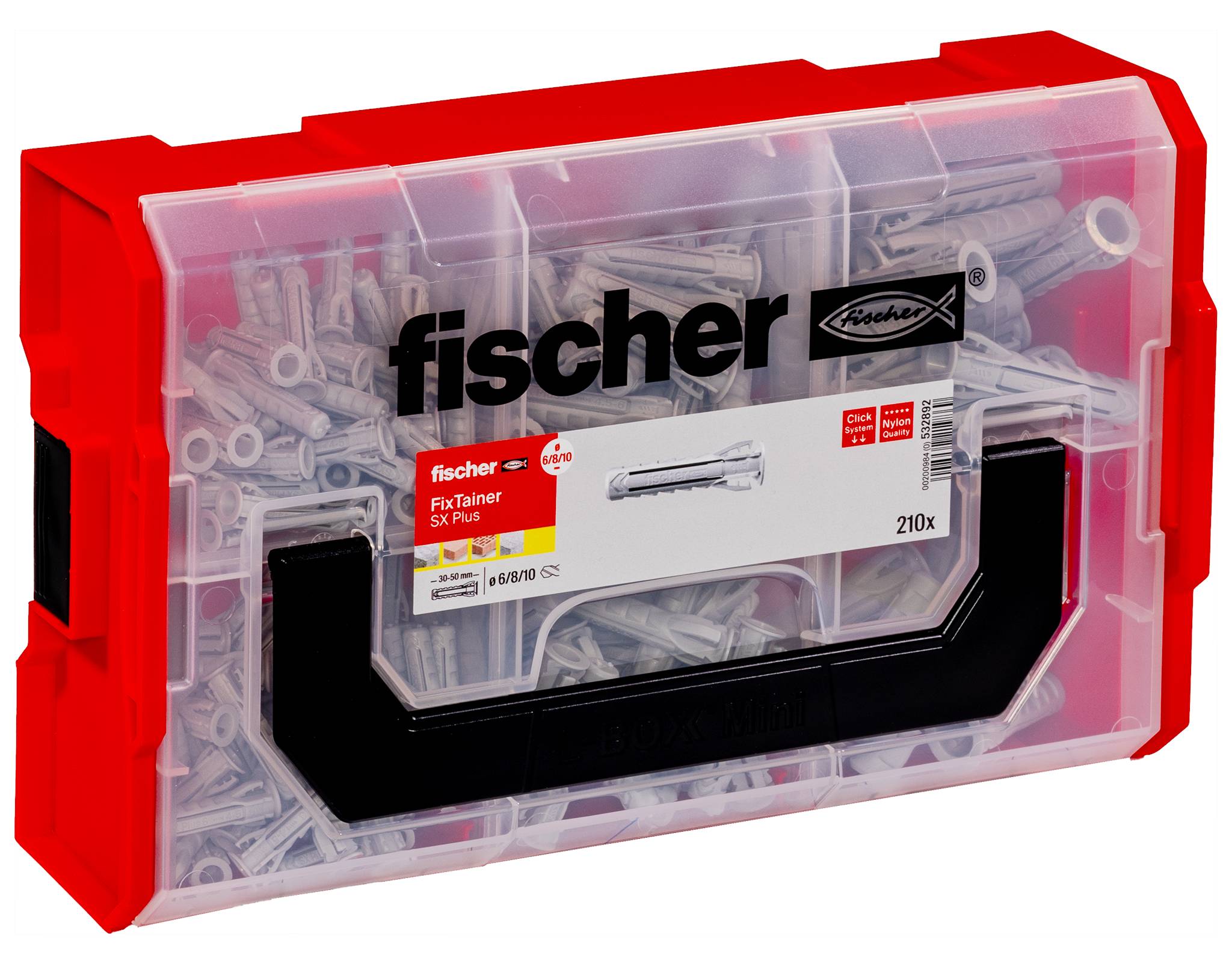 Fischer FIXtainer Assorted dowels 532892 210 Parts
