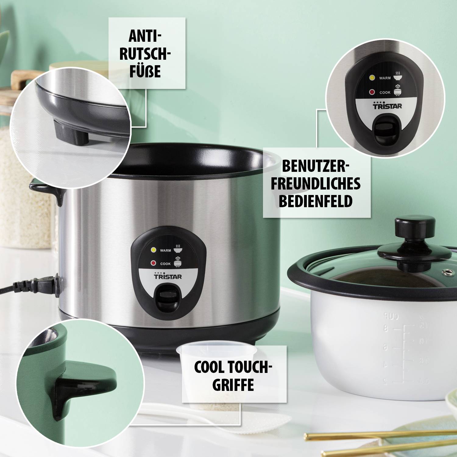 Tristar RK-6127 Rice cooker Stainless steel