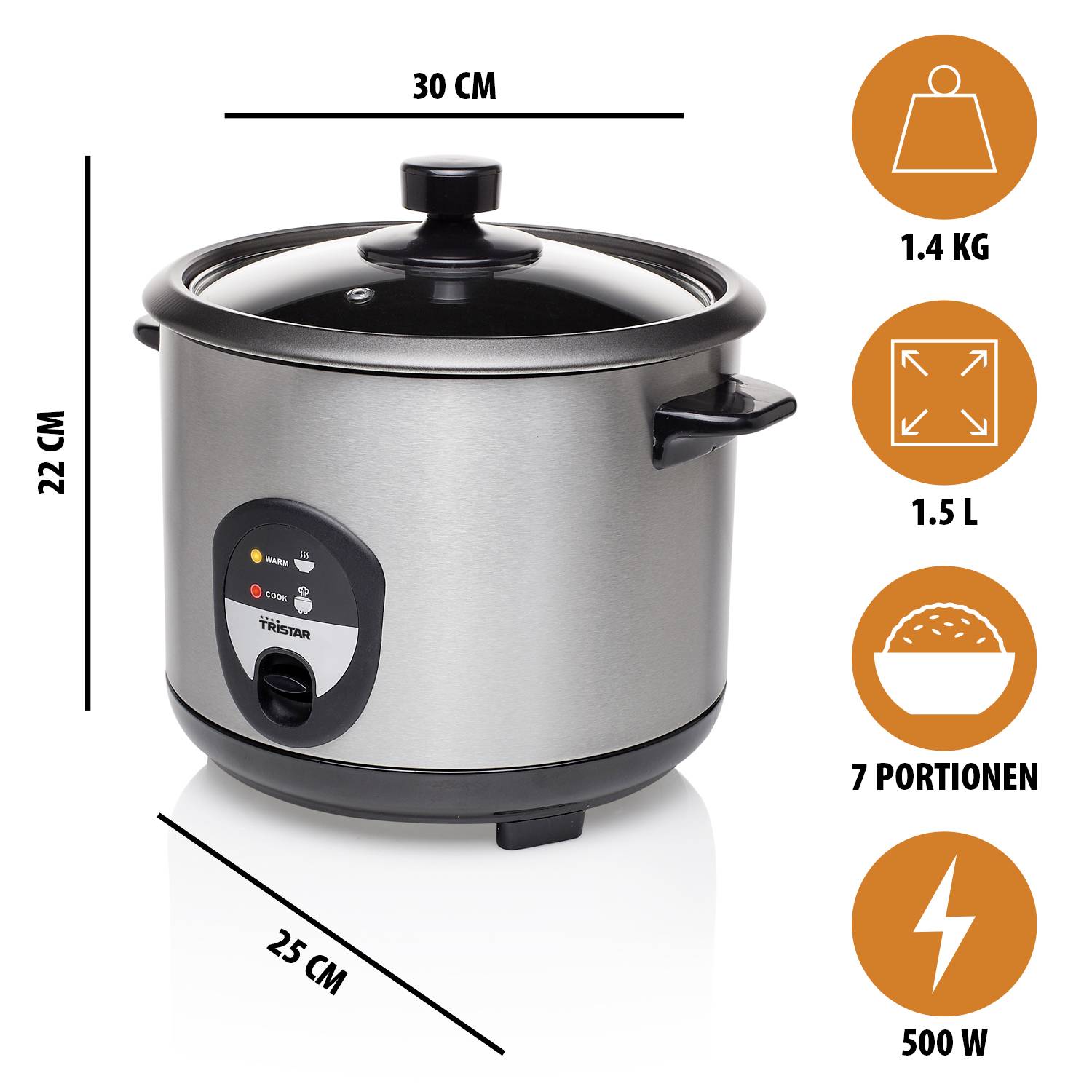 Tristar RK-6127 Rice cooker Stainless steel