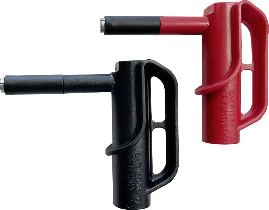 Two container locks, one in red, the other in black, each with a sturdy handle and bolt.