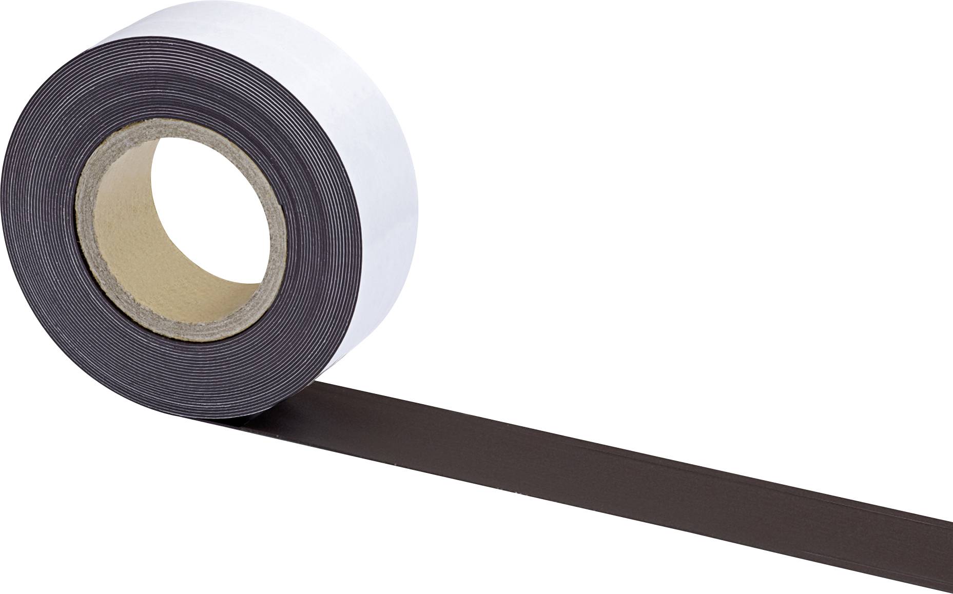 Brown parcel tape is seen on a roll, partially unrolled. It is often used for sealing cardboard boxes.