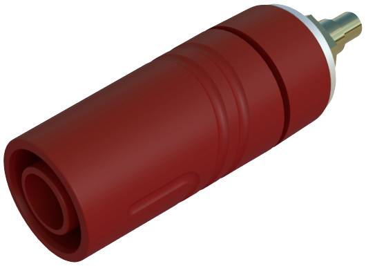 A red screw adapter with a metal tip, suitable for electrical connections or installations.