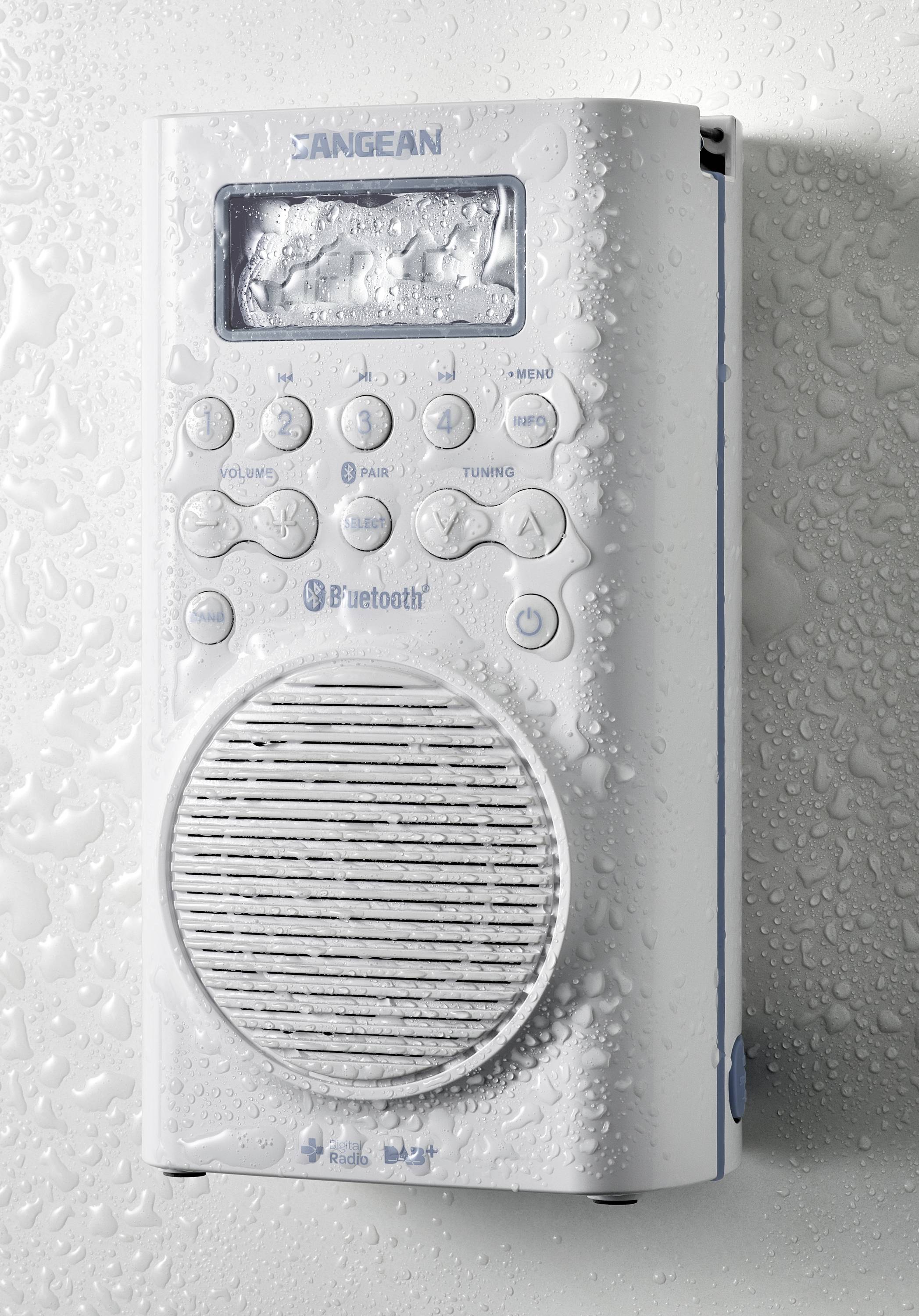 Sangean H205 Bathroom radio DAB+, FM Bluetooth waterproof White