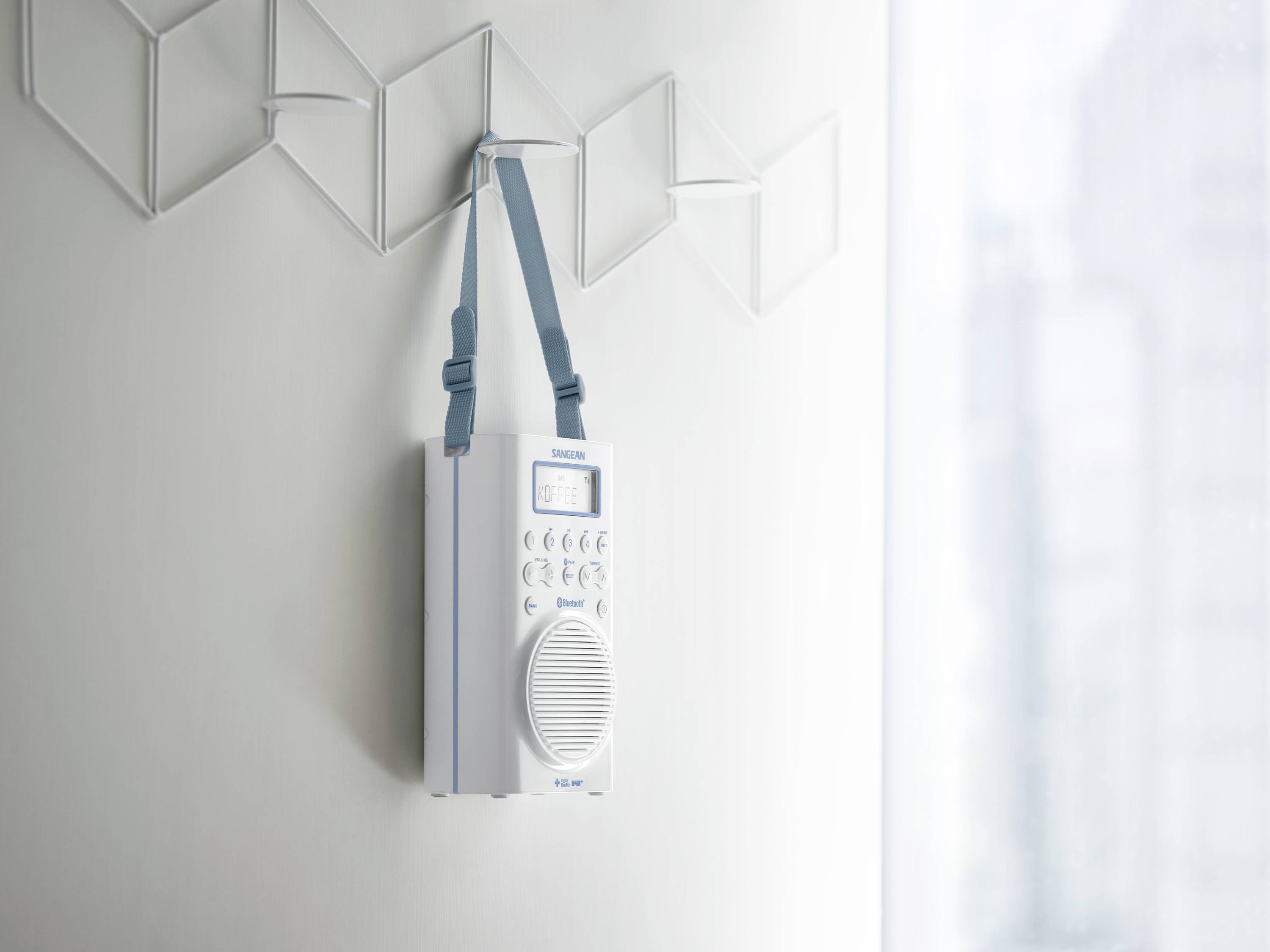 Sangean H205 Bathroom radio DAB+, FM Bluetooth waterproof White