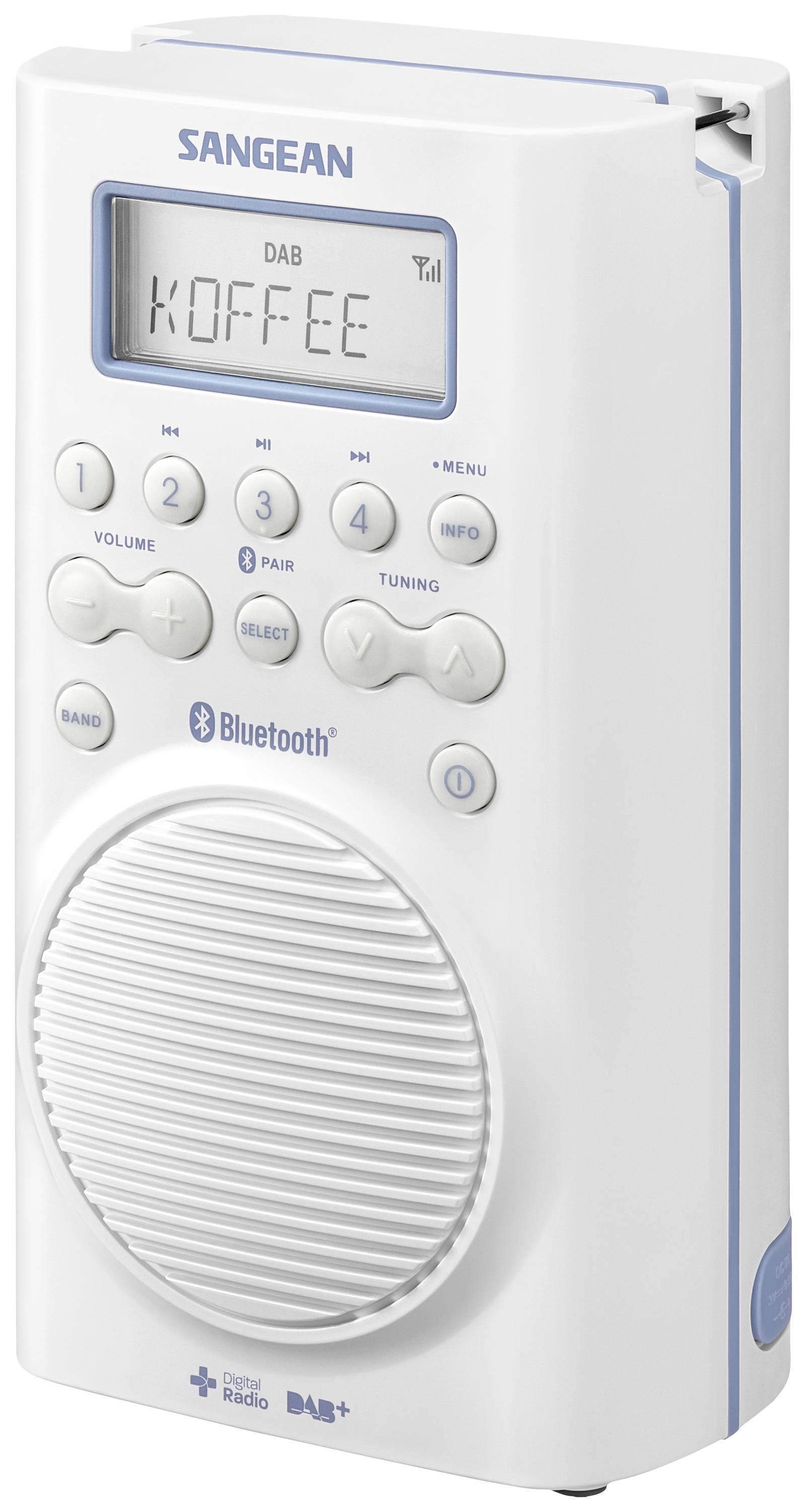 Sangean H205 Bathroom radio DAB+, FM Bluetooth waterproof White