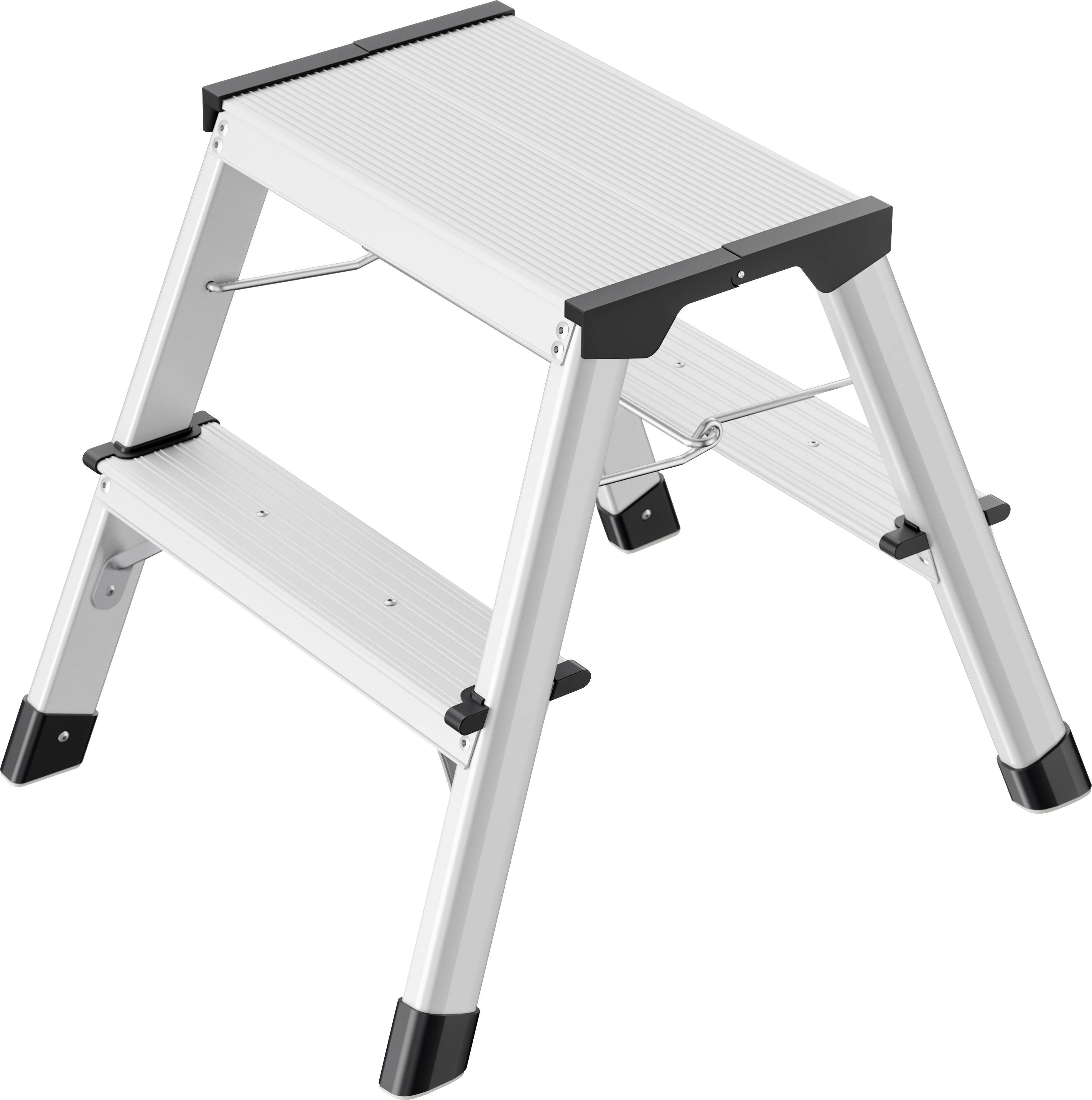 Hailo D60 4442-701 Aluminium Step stool Folding Operating height (max.): 240 cm Silver, Black 1.9 kg