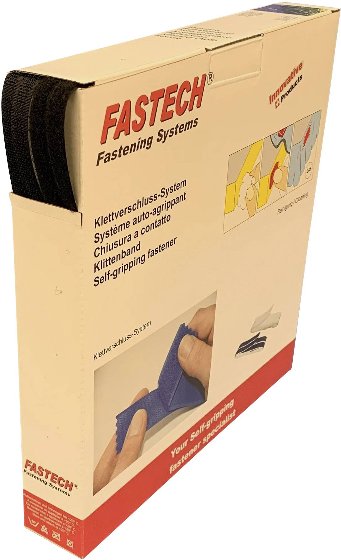 FASTECH® B10-STD-HL999925 Hook-and-loop tape sew-on Hook and loop pad (L x W) 50 m x 10 mm Black 50 m