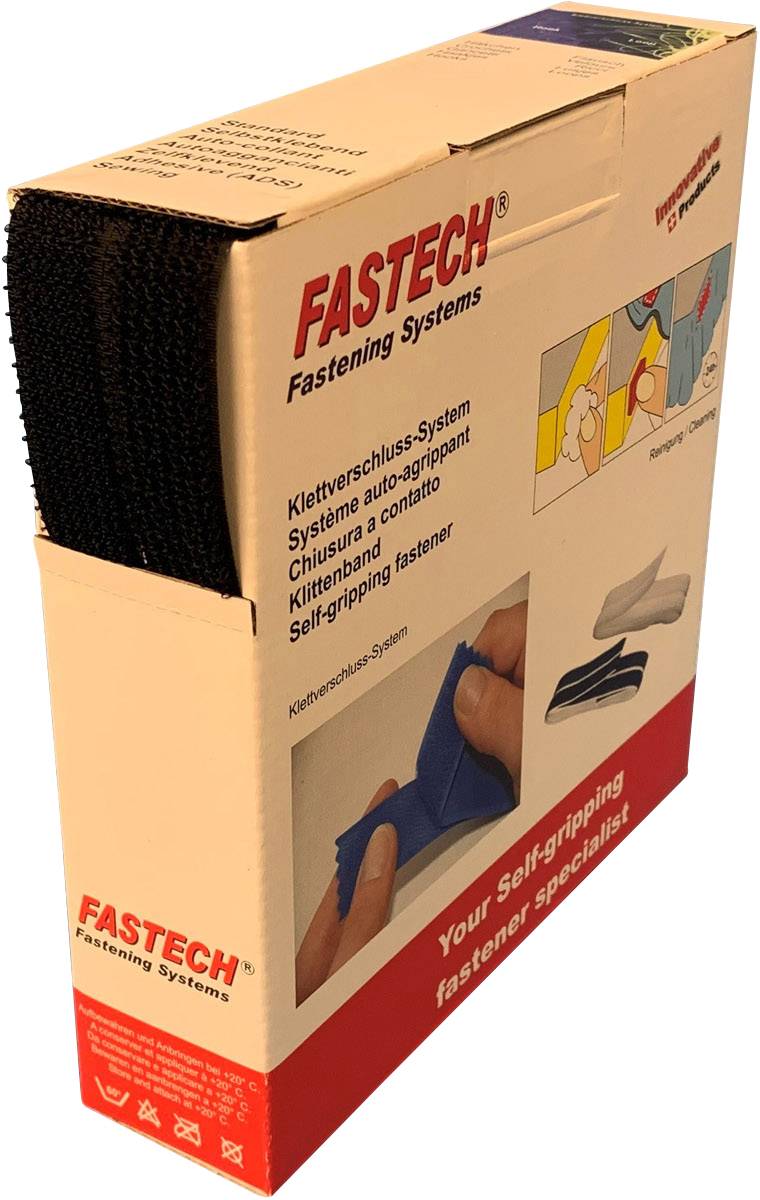FASTECH® B20-OMNI-999910 Hook-and-loop tape for bundling Hook and loop pad (L x W) 10 m x 20 mm Black 10 m