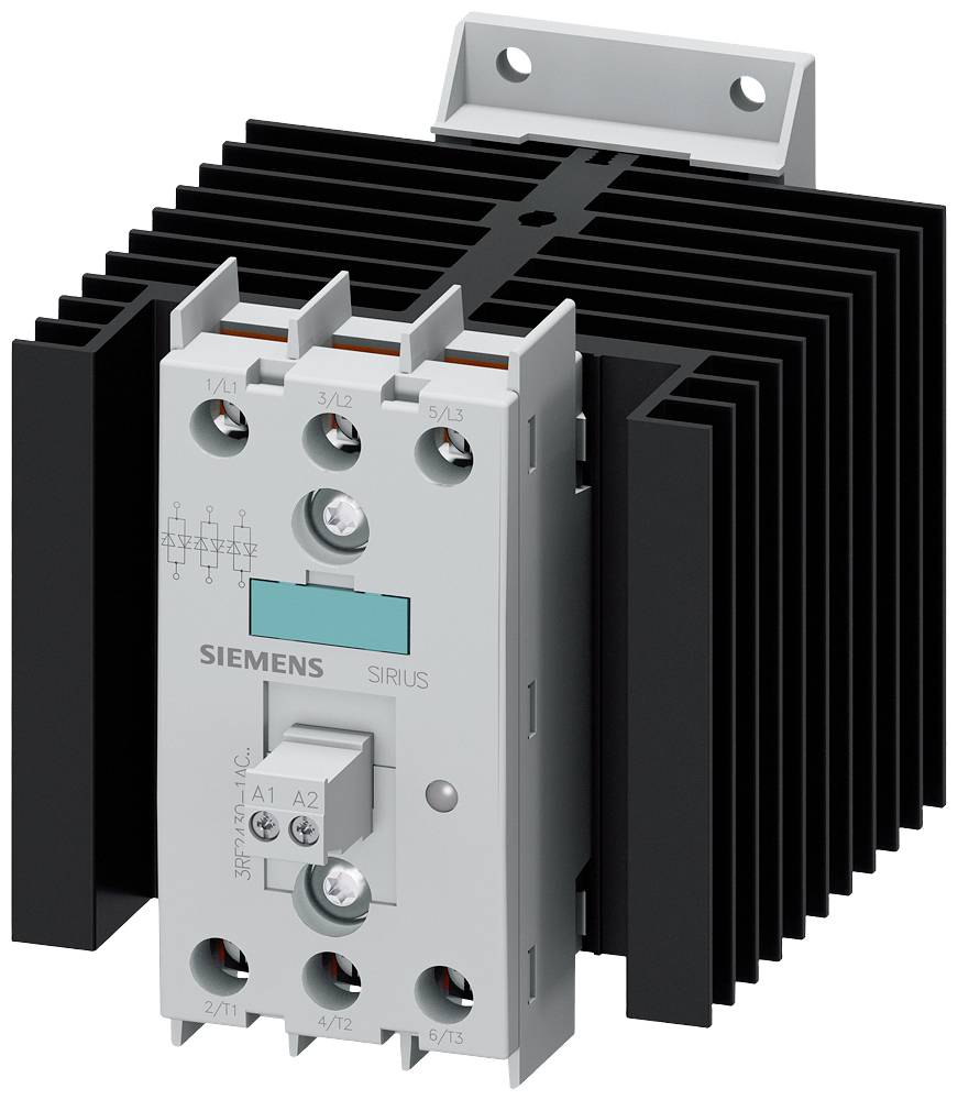 A Siemens Sirius contactor with heatsink, suitable for use in electrical switchgear for controlling power circuits.