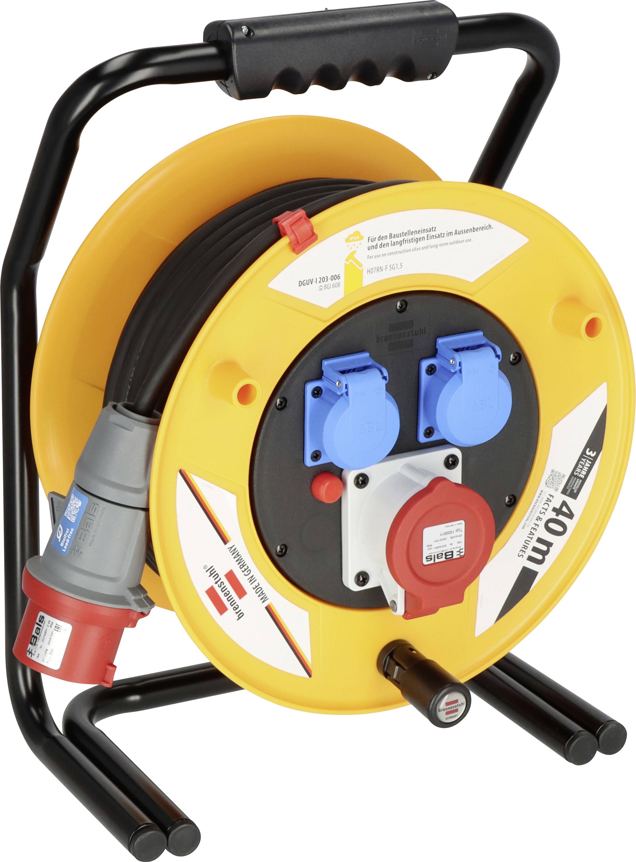 Brennenstuhl 1316200 Cable reel 40.00 m Black CEE plug (5-pin, 16 A)