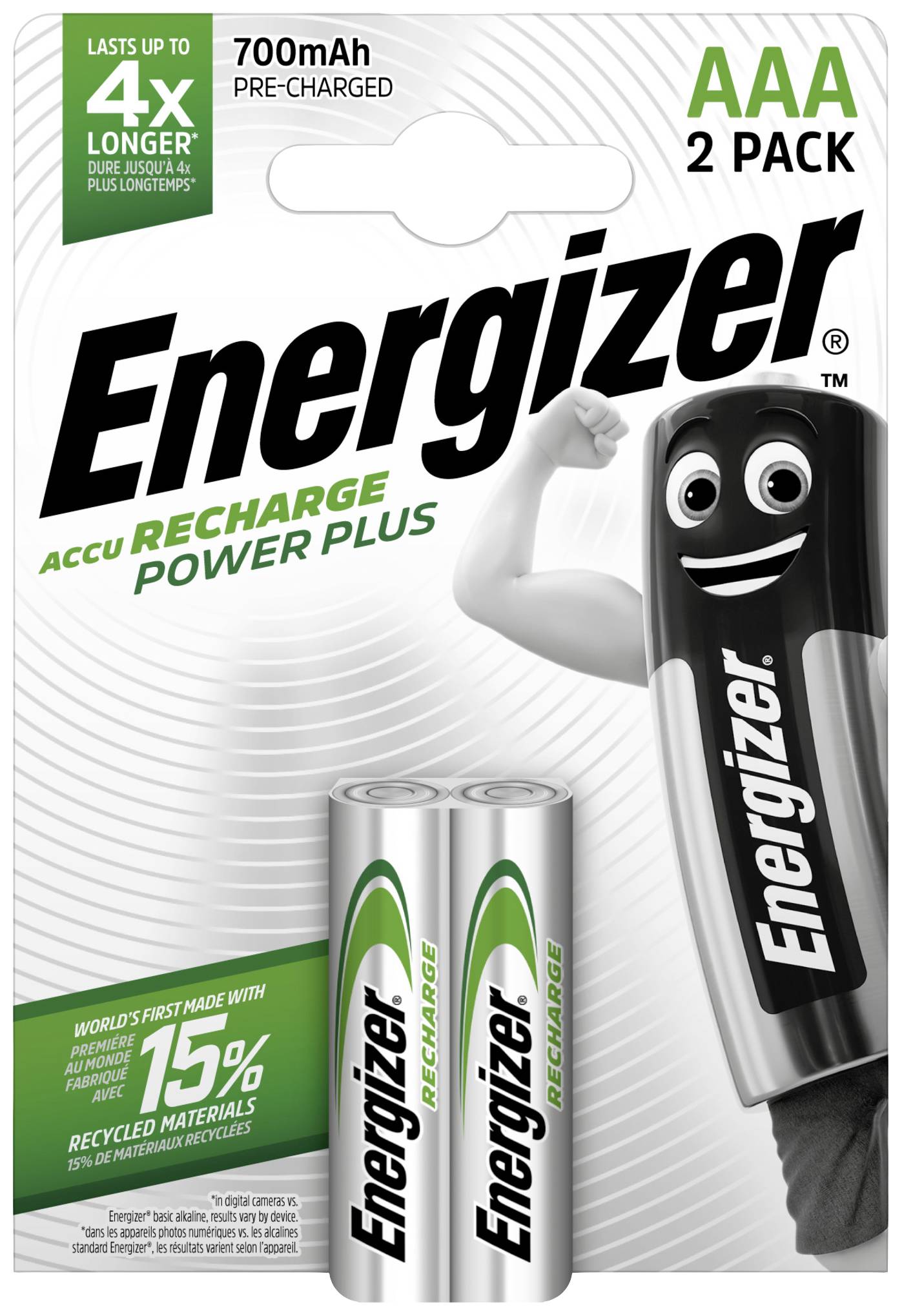 Energizer Power Plus HR03 AAA battery (rechargeable) NiMH 700 mAh 1.2 V 2 pc(s)