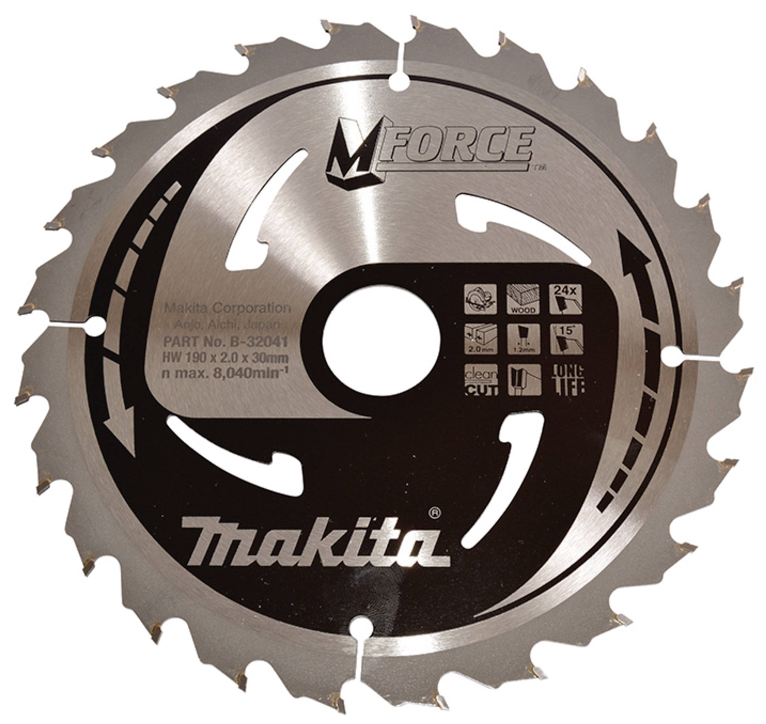 Makita M-FORCE B-32041 Circular saw blade 190 x 30 x 1.2 mm Number of cogs: 24 1 pc(s)