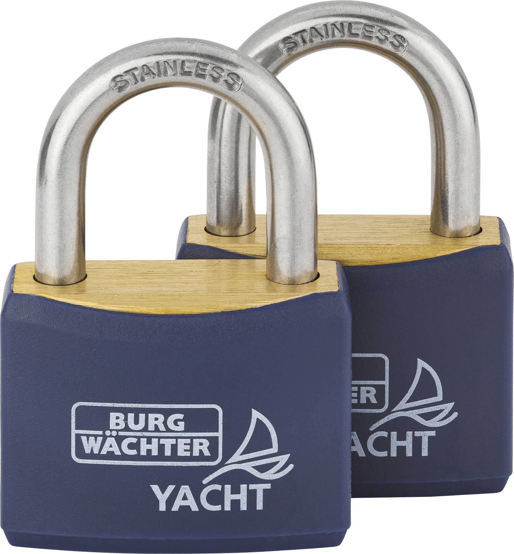 Burg Wächter 2er Set Duo 460 Ni 40 SB Padlock keyed-alike Brass Key