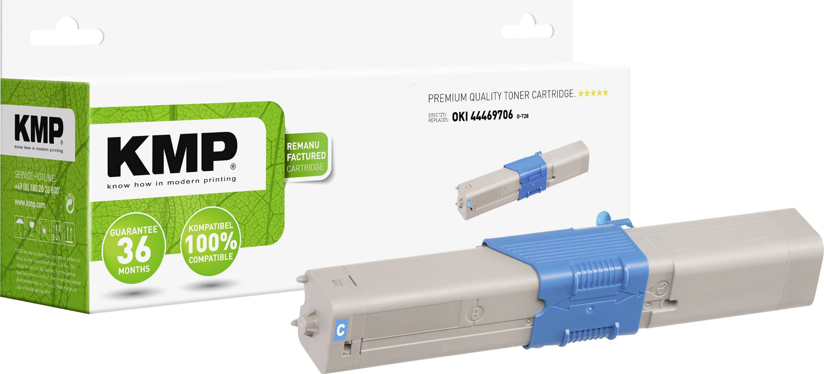 KMP Toner replaced OKI 44469706 Compatible Cyan 2000 Sides O-T28 1333,0003