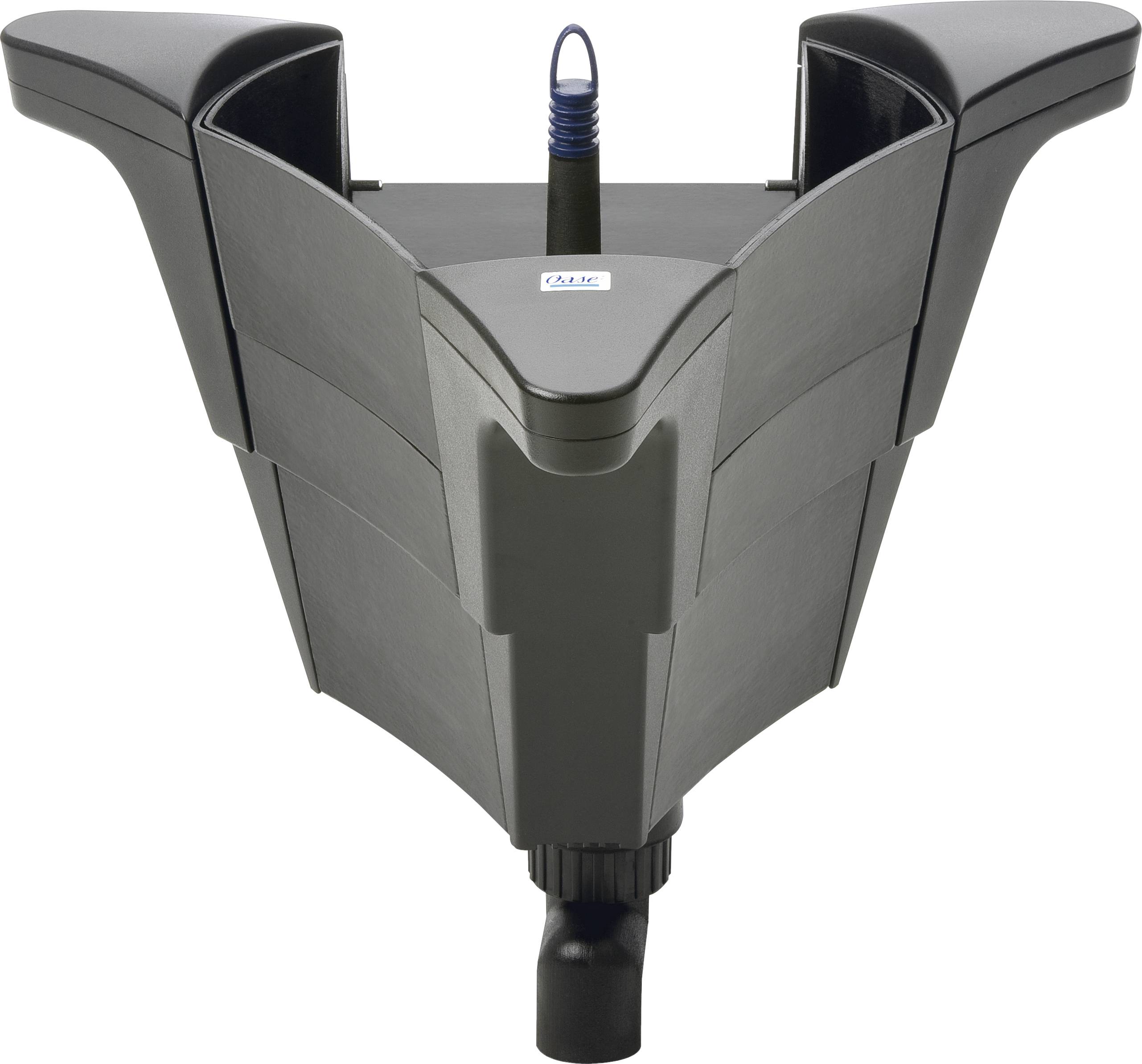 A black, angular device with a central handle and label 'ILME'; appears to be a coupler or connector with integrated cord management.